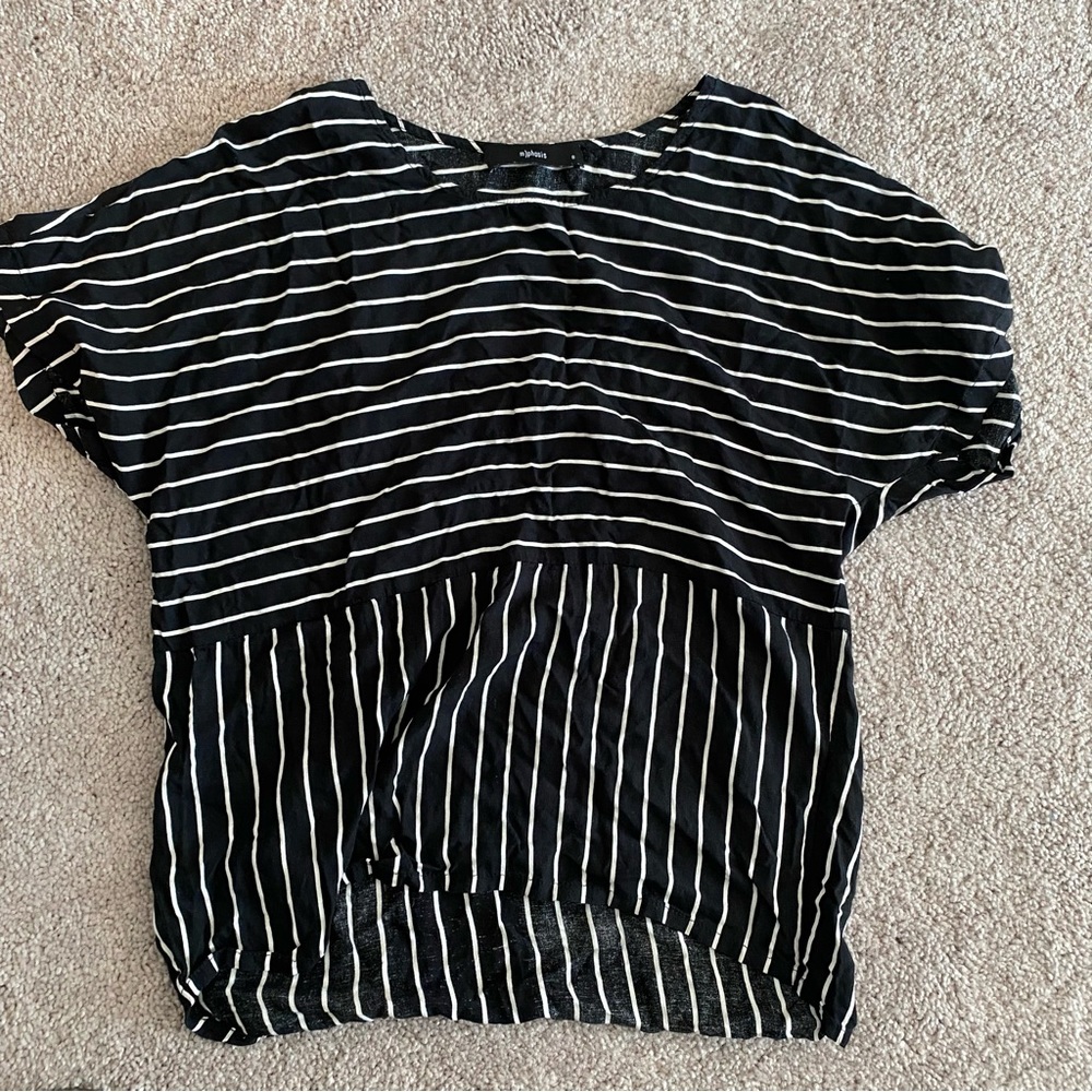 Black White Stripped Shirt M)phosis Size Small